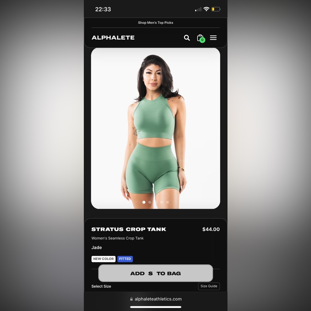 Stratus Crop Tank - Jade